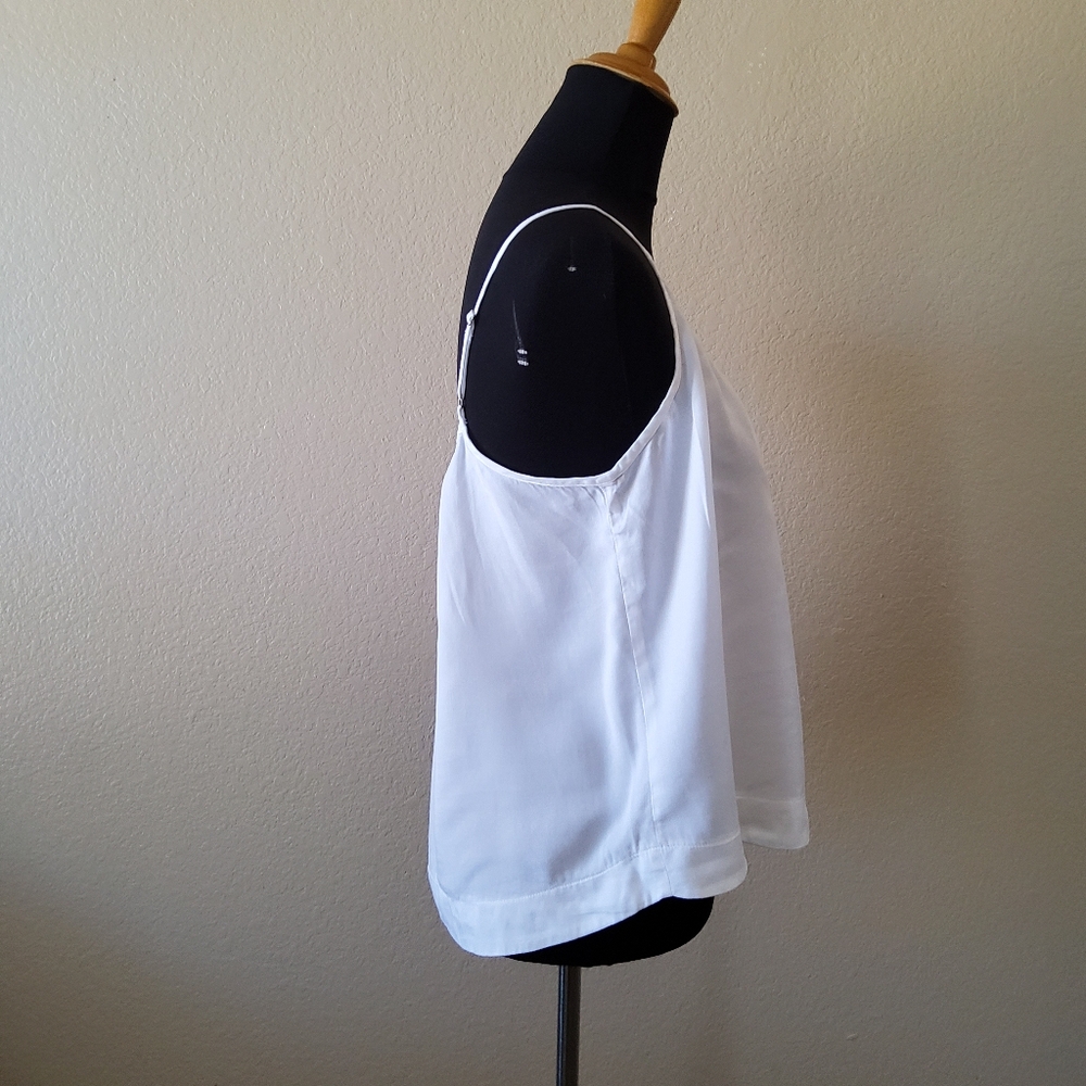 Red Haute Spaghetti Strap Cami Tank Sleeveless Button Down Top Size S White New - Picture 3 of 5